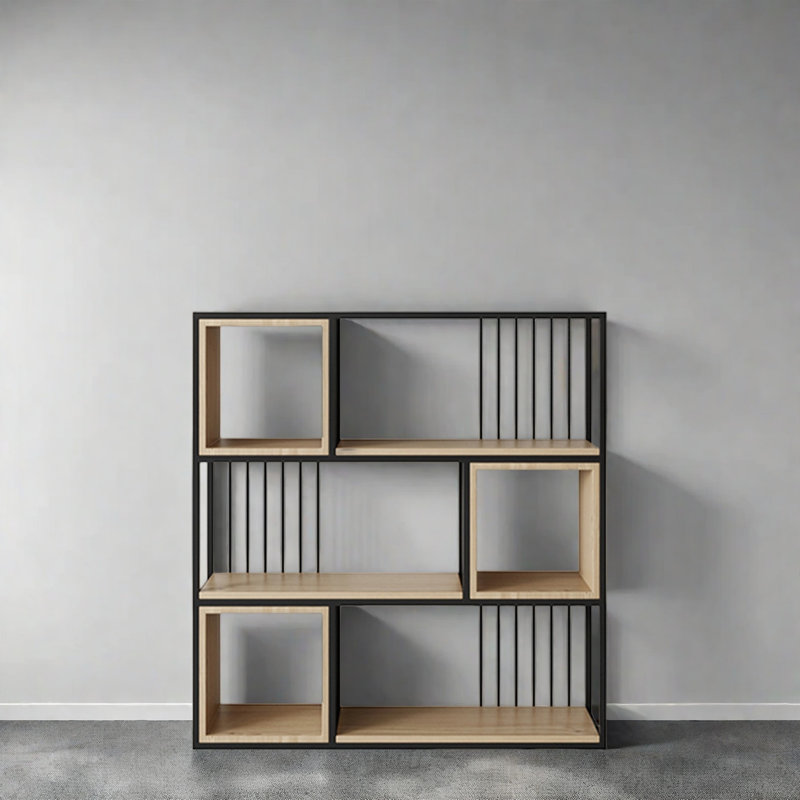 Une bibliothèque de style roman et artistique, Noir / brun, (3 tablettes) H 47,2 po x l 39,3 po x P 9,8 po
