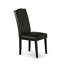 L'ensemble de 5 tables rondes comprend une table de cuisine en bois et 4 chaises rembourrées en similicuir de polyuréthane noir avec dossier haut - Finition noire-1899949891-1899949944-1909721137