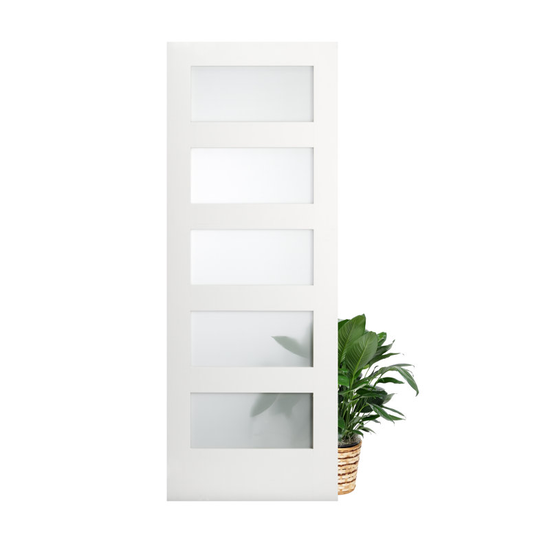 5 portes en verre givré de style Shaker (apprêtées), 18 po x 80 po