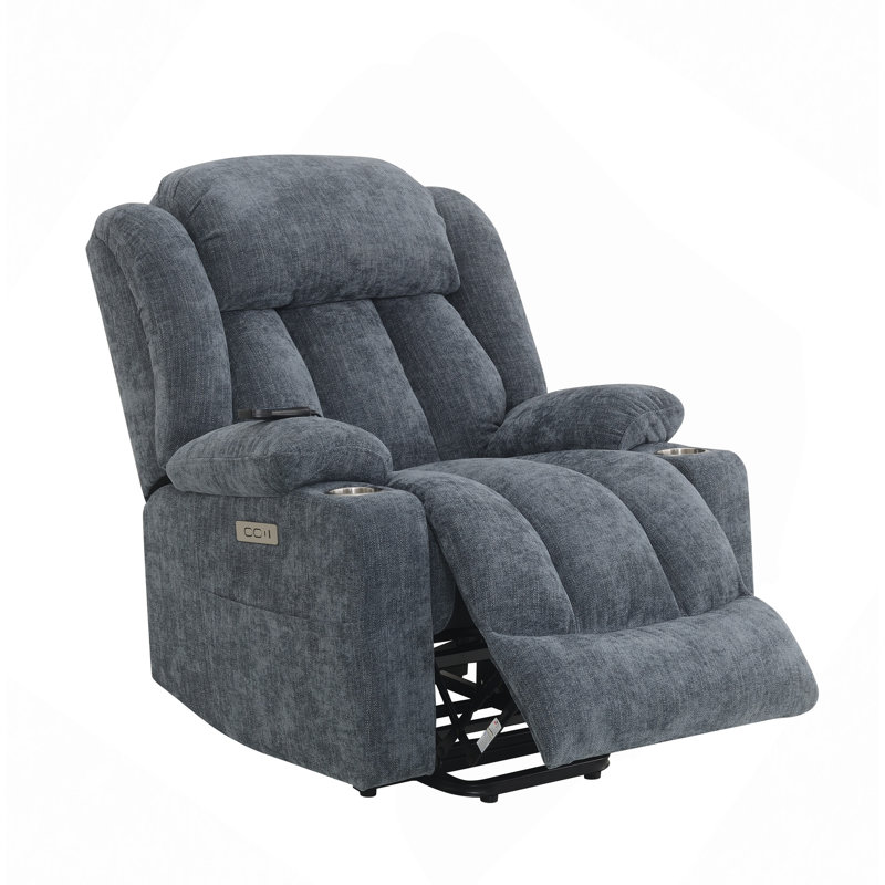 Fauteuil inclinable électrique Power Lift avec chauffage et massage, Bleu