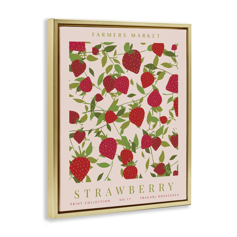 Cadre flottant Strawberry Gallery, par Kamdon Kreations, H 21 po x l 17 po, Cadre flottant métallique doré