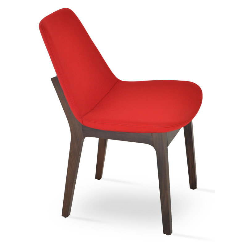 Chaise d'appoint Eiffel, Noyer, Laine rouge Camira