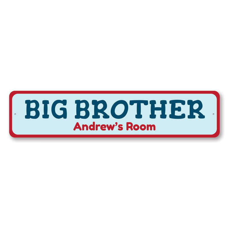 Plaque en aluminium Big Brothers Room, H 4 po x l 18 po x P 0,04 po
