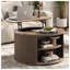 Table basse à plateau relevable 31,5 po avec compartiment de rangement dissimulé, table basse en noyer pour le salon-1059447587