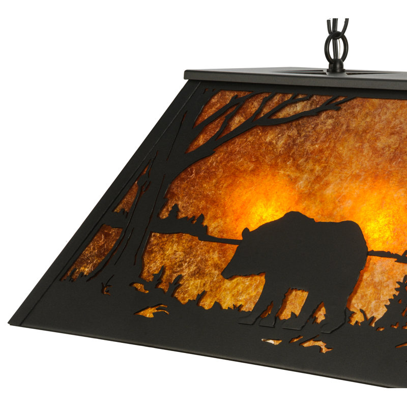 Bear at Lake 6 - Light Pendant, 24" - 44.5" H x 33" W x 17" D