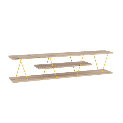 56 Inch Solid Wood 1 Piece Oak TV Stand Modern Style Furniture