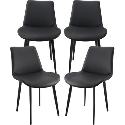 Shenay PU Leather Dining Room Chair with Metal Legs for Indoor Kitchen Living Room