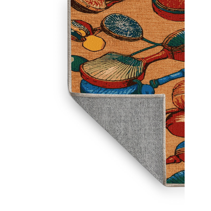 Washable Castanets Music Area Rug, Rectangle 7' x 10'