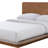 Stacy Queen Size Platform Bed, Panel Headboard, Walnut Brown Solid Wood-118805242