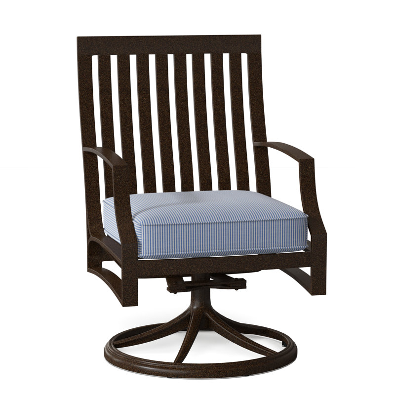Seal Cove Outdoor Dining Armchair, Chestnut Brown, Brisa Charcoal Distressed Faux Leather