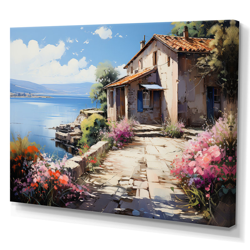 Fleur de géraniums côtière, Toile tendue, H 30 po x l 40 po x P 1,5 po