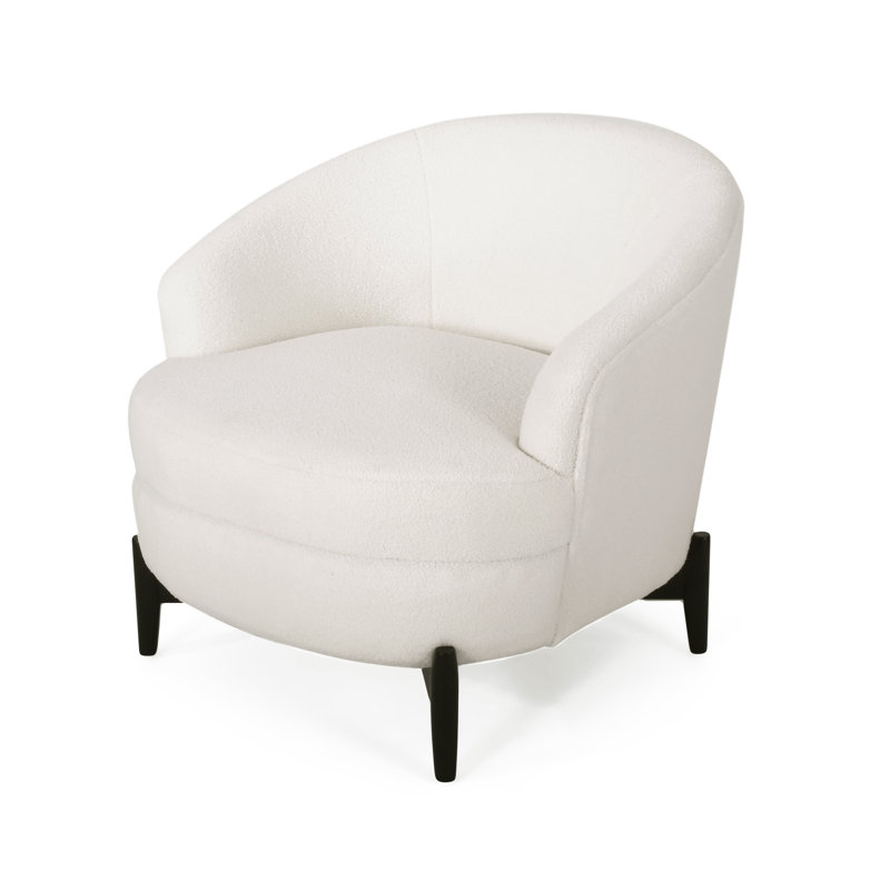 Hannon Upholstered Armchair, White Polyester Blend Incorrect