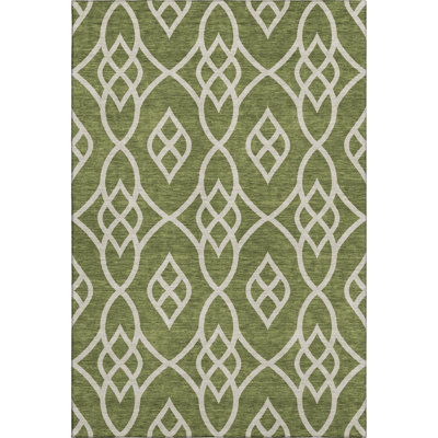 Premium Machine Washable Prisco Olive Rug