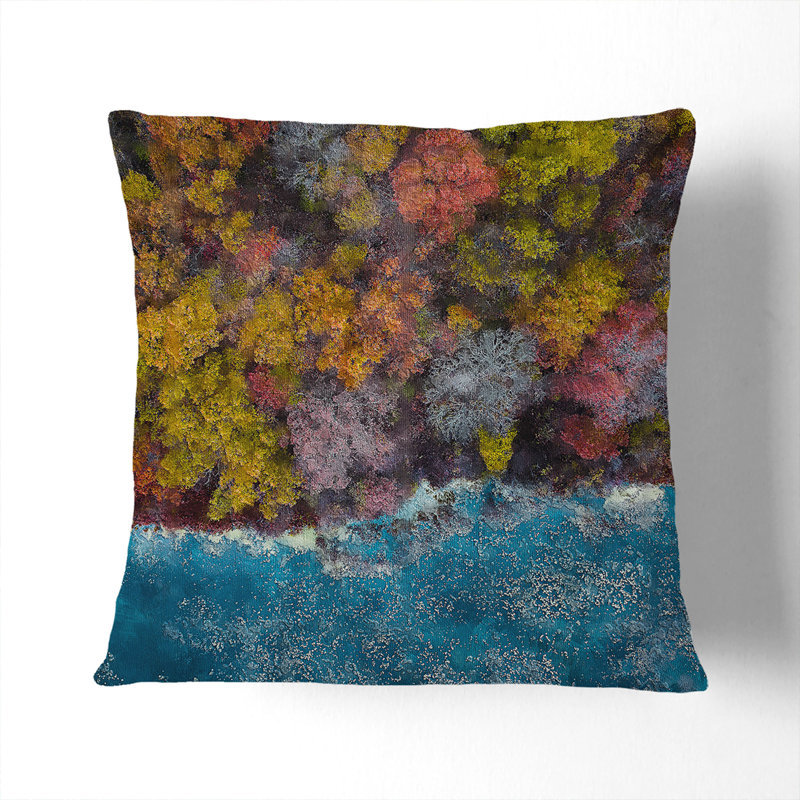 Forest View Painting Cushion with Filling, 40cm H x 40cm W x 15cm D