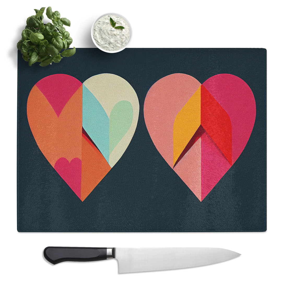 Abstract Art Love Heart Vol.2  Glass Chopping Board