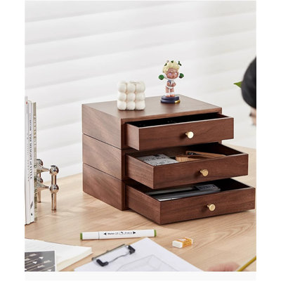 Organisateur de bureau en bois manufacturé Chander