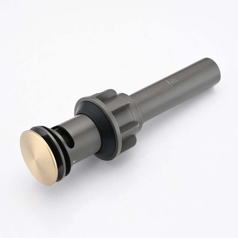Drain escamotable pour salle de bain et vasque avec trop-plein, Or brossé