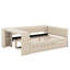 Lit plateforme double tapissier pleine grandeur avec tablettes de rangement, bureau, station de charge et lit gigogne-1291572535