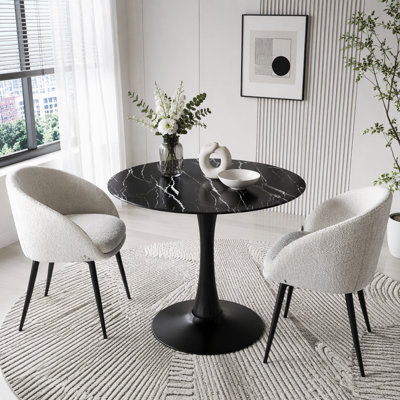Table de salle à manger ronde moderne en noyer