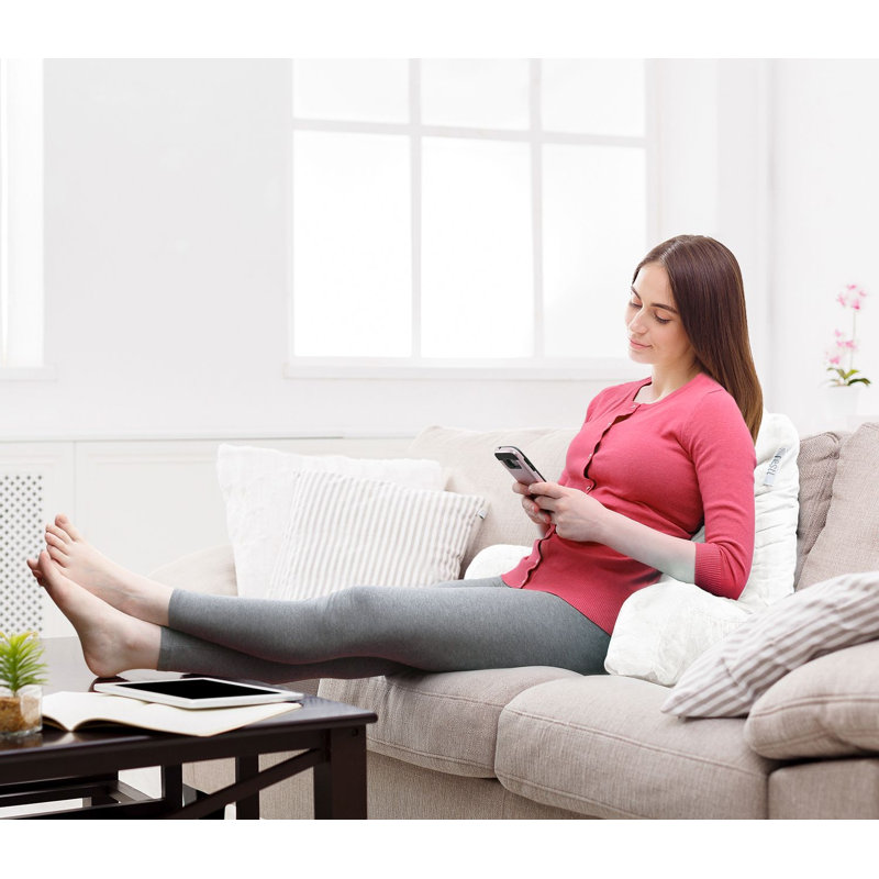 Coussin de lecture Nestl, H 17 po x l 31 po x P 12 po, Blanc