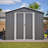 Lockable Secure Metal Shed 8X12 FT - Large Outdoor Storage With Aluminum Frame, Durable Garden Tool Shed For Backyard, Patio, Lawn, Grey-123950936-123950938