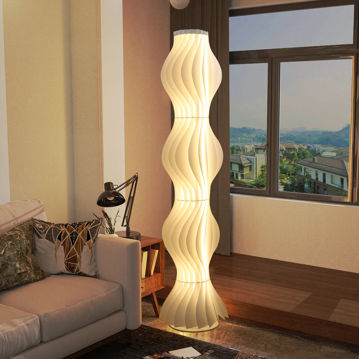 Allicia 66.9'' Rust LED Novelty Floor Lamp