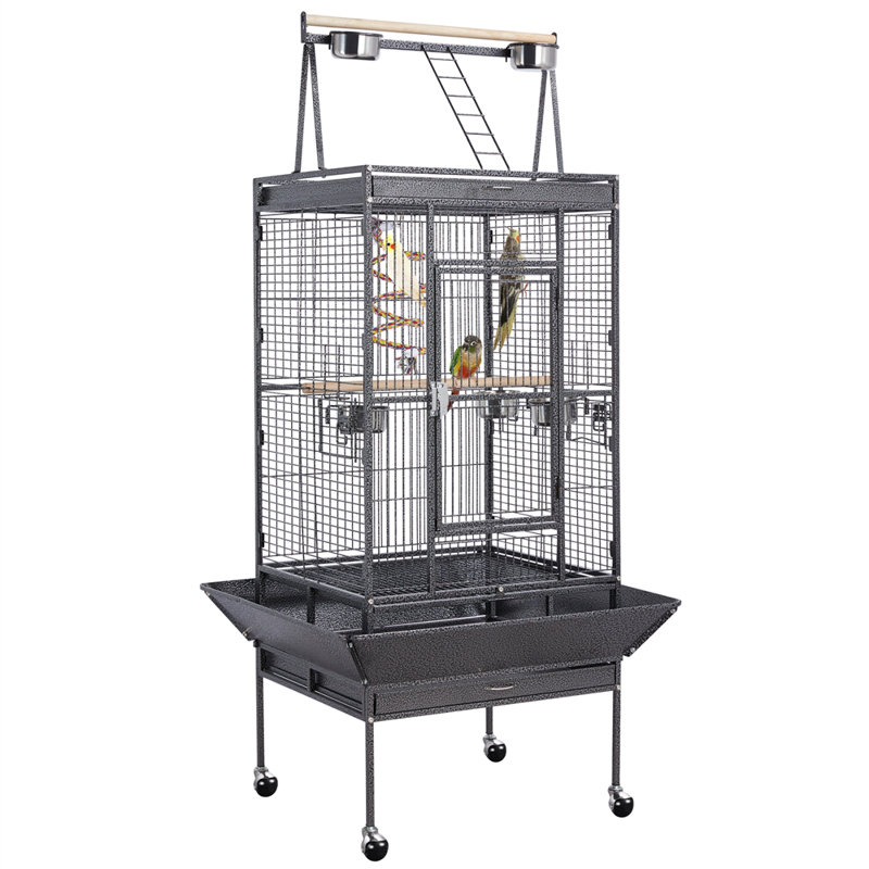 Wrought Iron Rolling Large Parrot Bird Cage
