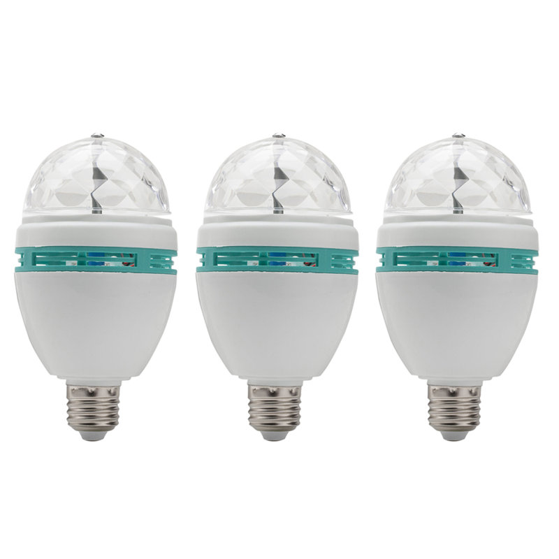 E27 3W Colourful Rotating Stage RGB LED Light Bulb(Set Of 3)