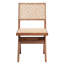 Chaises d'appoint modernes du milieu du siècle (lot de 2) pour une salle à manger décontractée, avec pieds en forme de A, finition naturelle et toucher confortable. Chaises élégantes et chaleureuses.