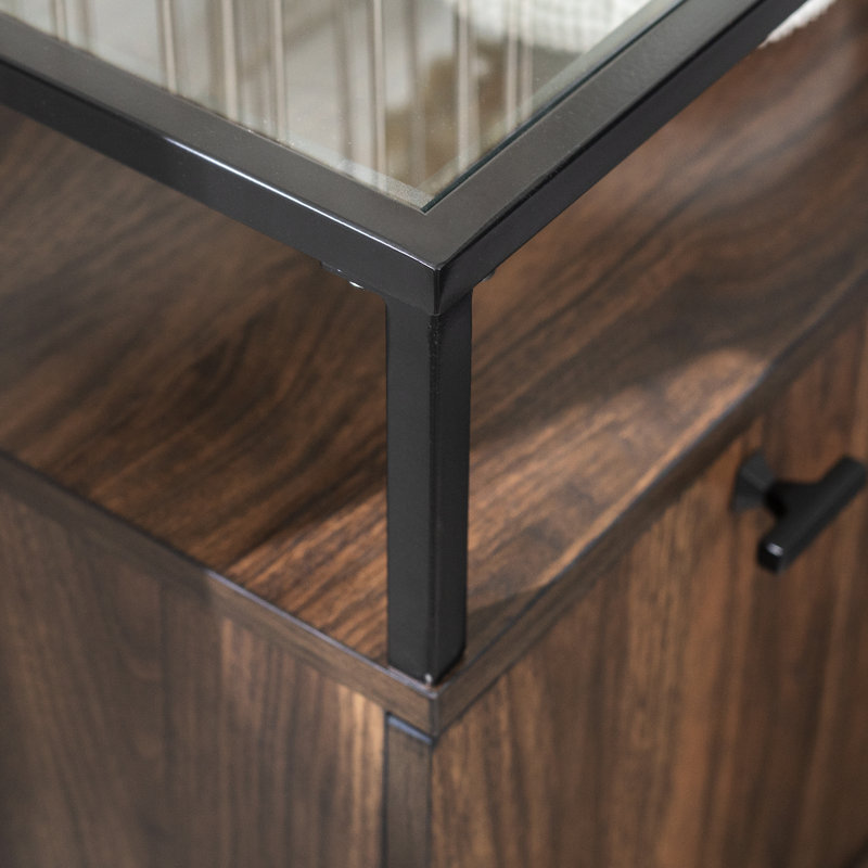 Table de chevet Drexil, Noyer foncé