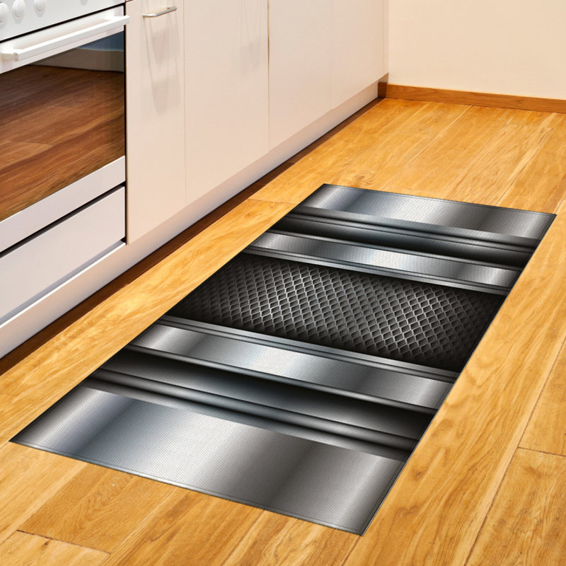 Gray High Density Long Fiber Poly Threads Decorative Area Rug Carpet, Rectangle 2'7" x 5'