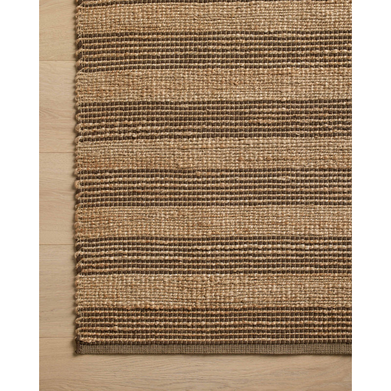 Judy Natural and Chocolate Handwoven Cotton Area Rug