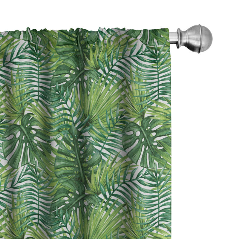 Leaf Semi-Sheer Rod Pocket Curtain Panels, 28" x 84"