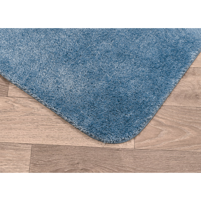 Ensemble de tapis de bain en nylon 4 pièces avec envers antidérapant Mccluney, Bleu bassin