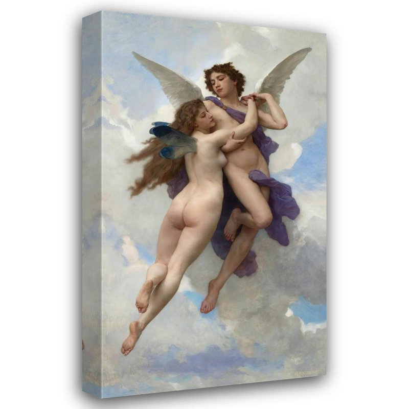 «Love and Psyche» par William Bouguereau - Art mural sur toile tendue avec châssis, H 40 po x l 28 po