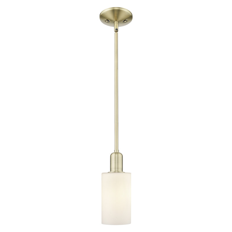 Arcadia - Alyssha - Mini-luminaire suspendu 4 tiges 1 lumière, Blanc mat, Laiton antique