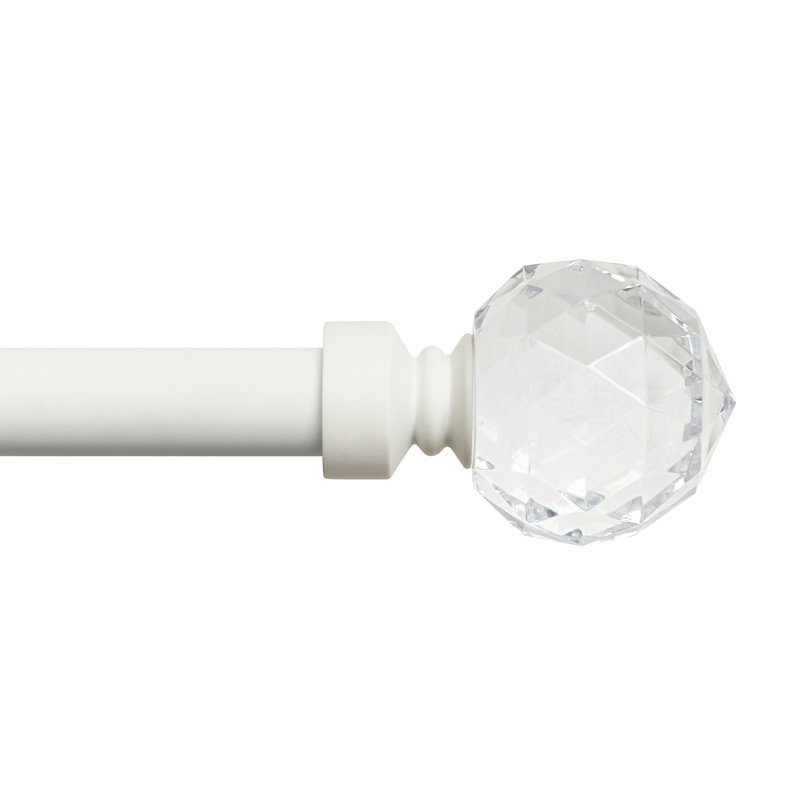 Ensemble de tringle à rideaux et fleuron EXCLUSIVE, 36 po - 72 po, Blanc mat