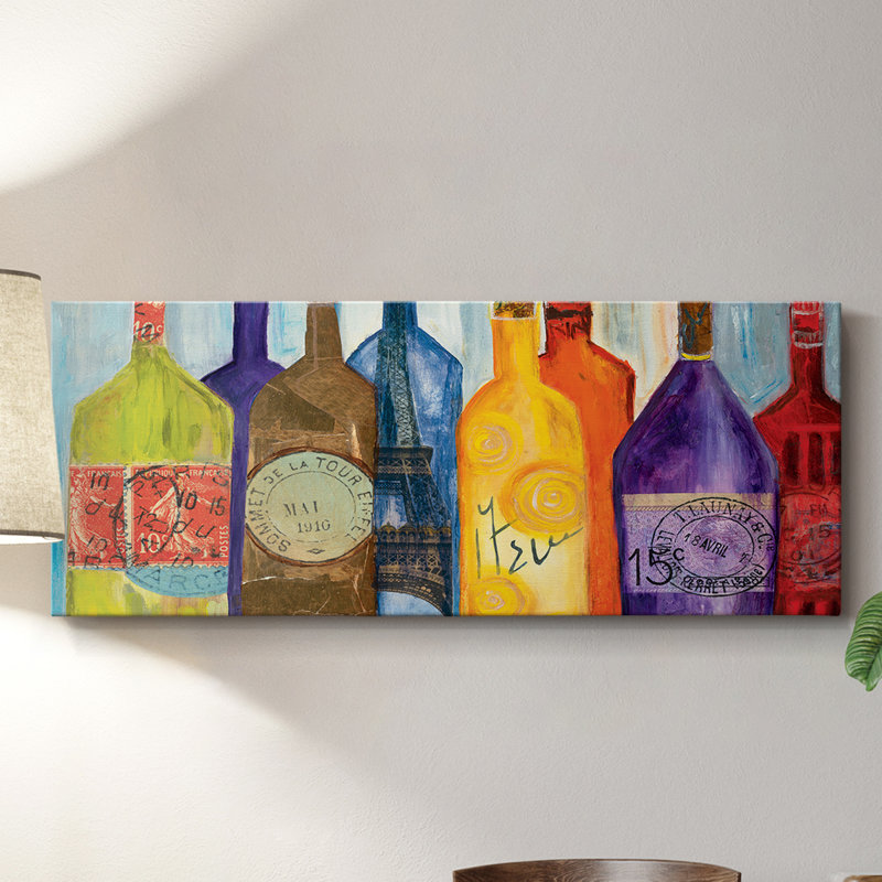 Vive La Bourgogne - Toile tendue avec châssis - Prêt à accrocher, H 12 po x l 30 po