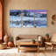 Scénario et paysages urbains paysage d'hiver avec champ enneigé et maison, ensemble de 3 impressions sur toile-1778962085