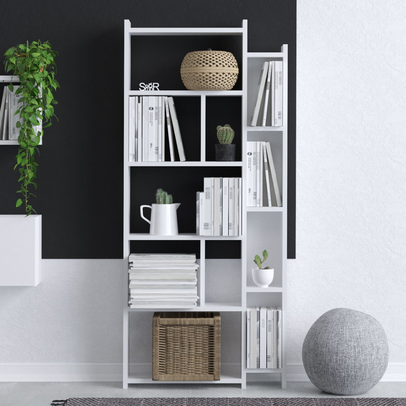 Baugus 150cm H x 65cm W Standard Bookcase, White