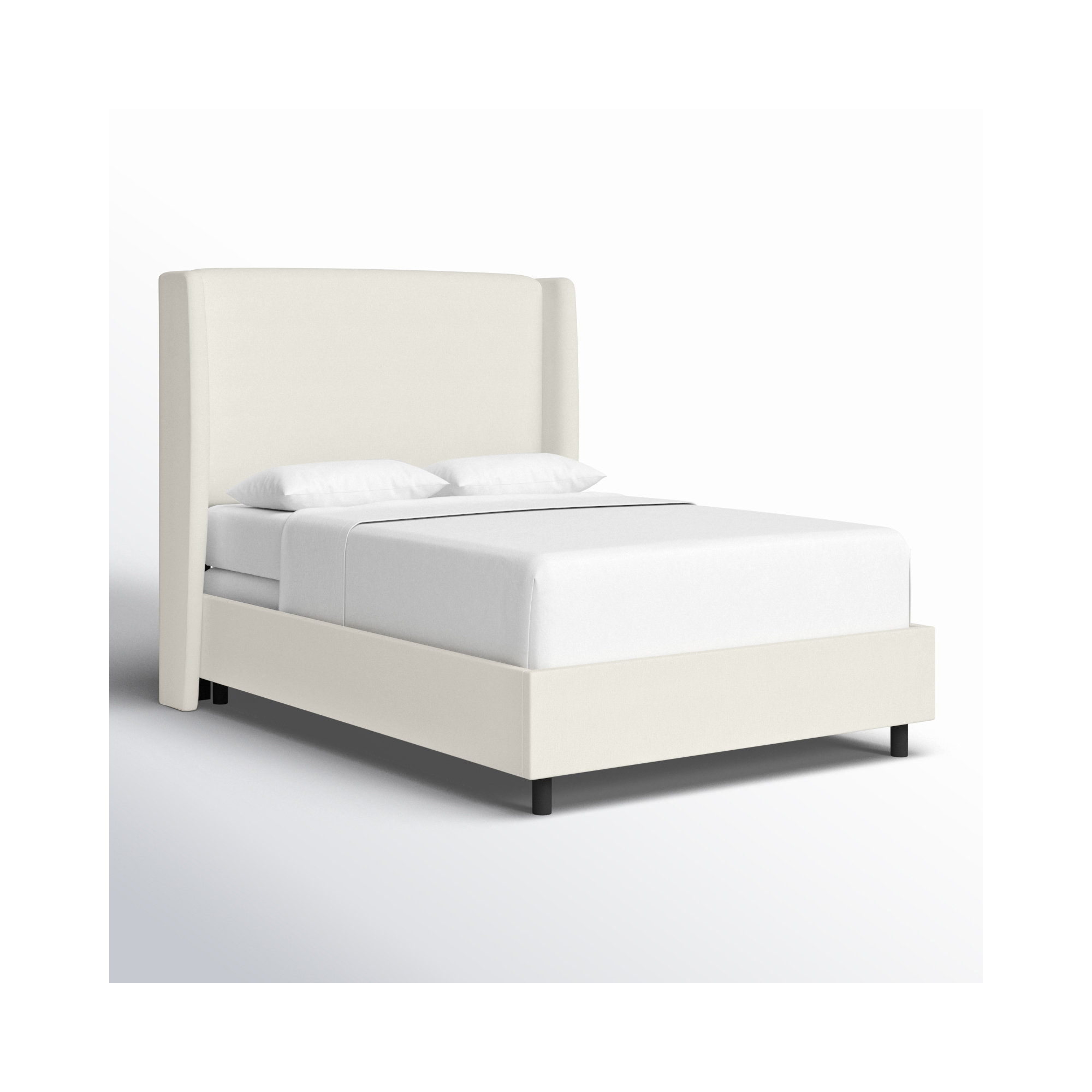 Tilly Upholstered Bed, California King, Zuma White Textured Linen