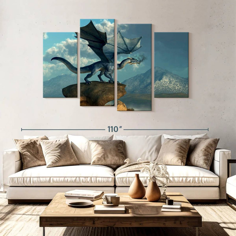 Kelan Blue Dragon, 54" H x 84" W