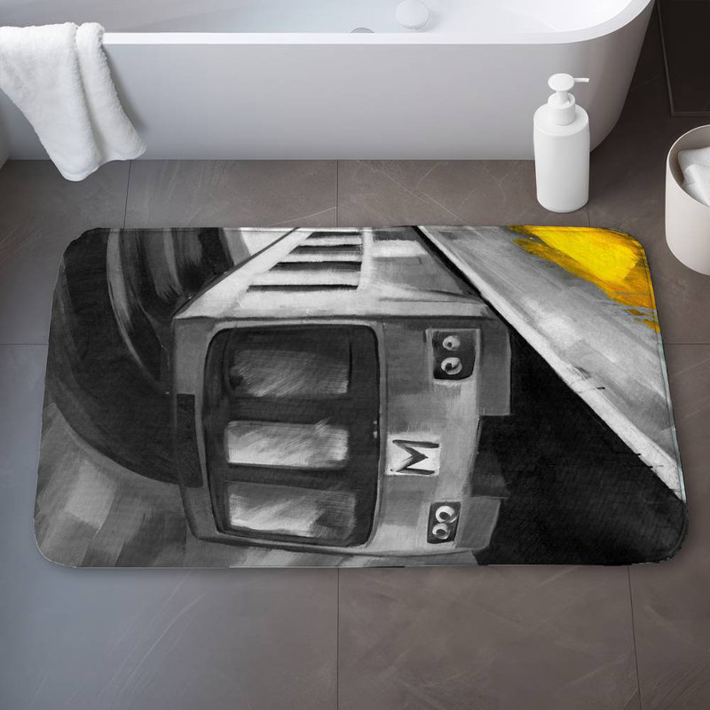 Urban life Bath Mat with Non-Slip Backing - Quick Dry Memory Foam Bathroom Rug - Absorbent - Modern Plush Spa-Style - Machine Washable