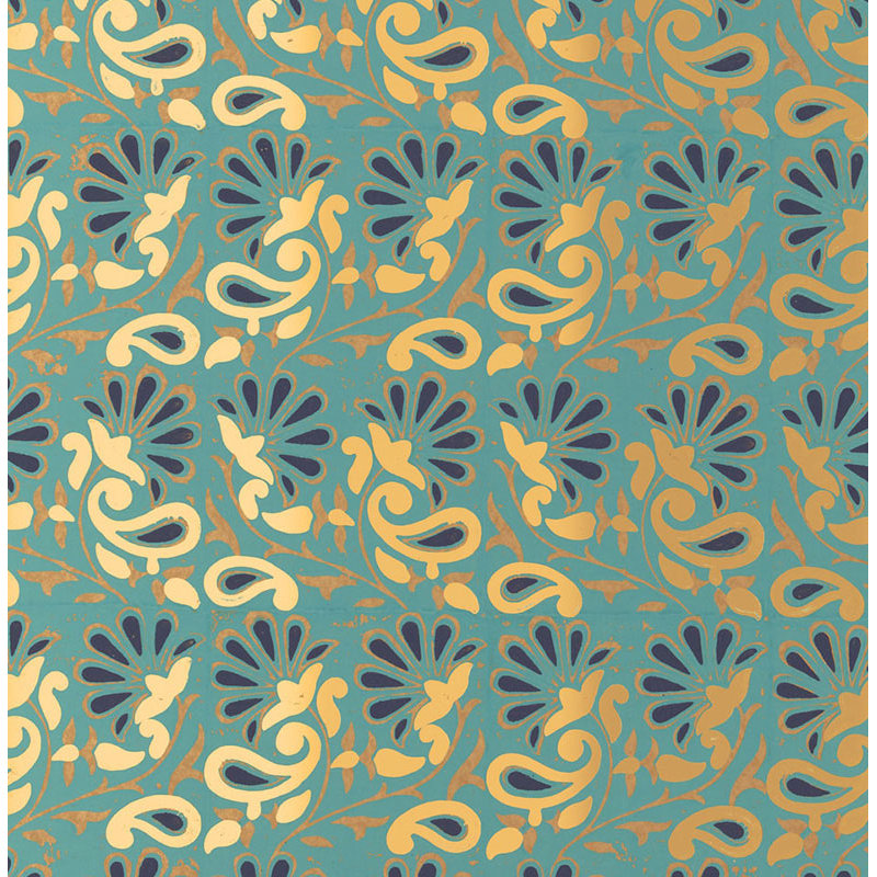 Papier peint Rampura, Turquoise