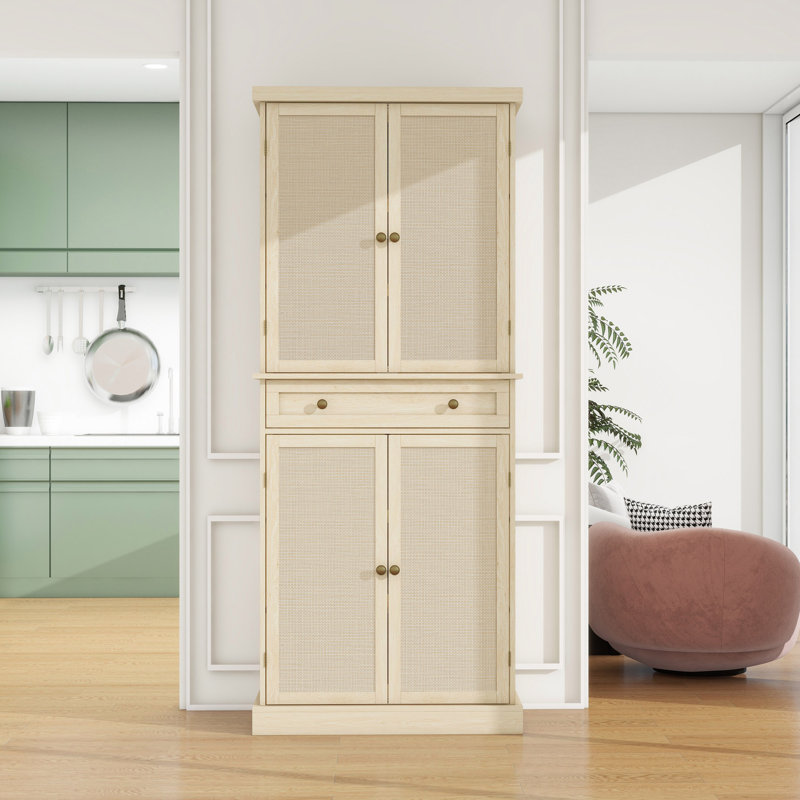 Armoire de rangement 4 tiroirs avec tiroir Cilas, Naturel