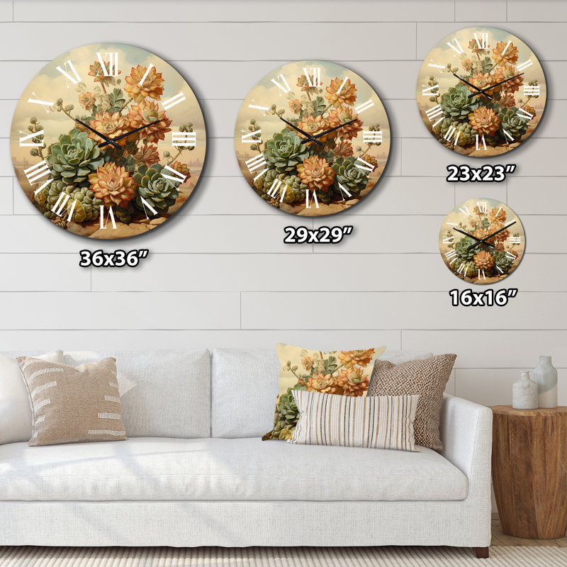 Horloge murale «Blossoming Succulent In The Wild I», Petit