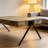 27.5'' W Solid Mango Wood and Iron Rectangular Coffee Table with V-Shaped Legs
