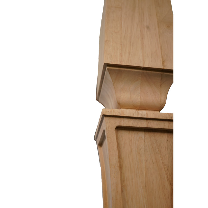 41" Tall Unfinished Beige Rubberwood Square Post