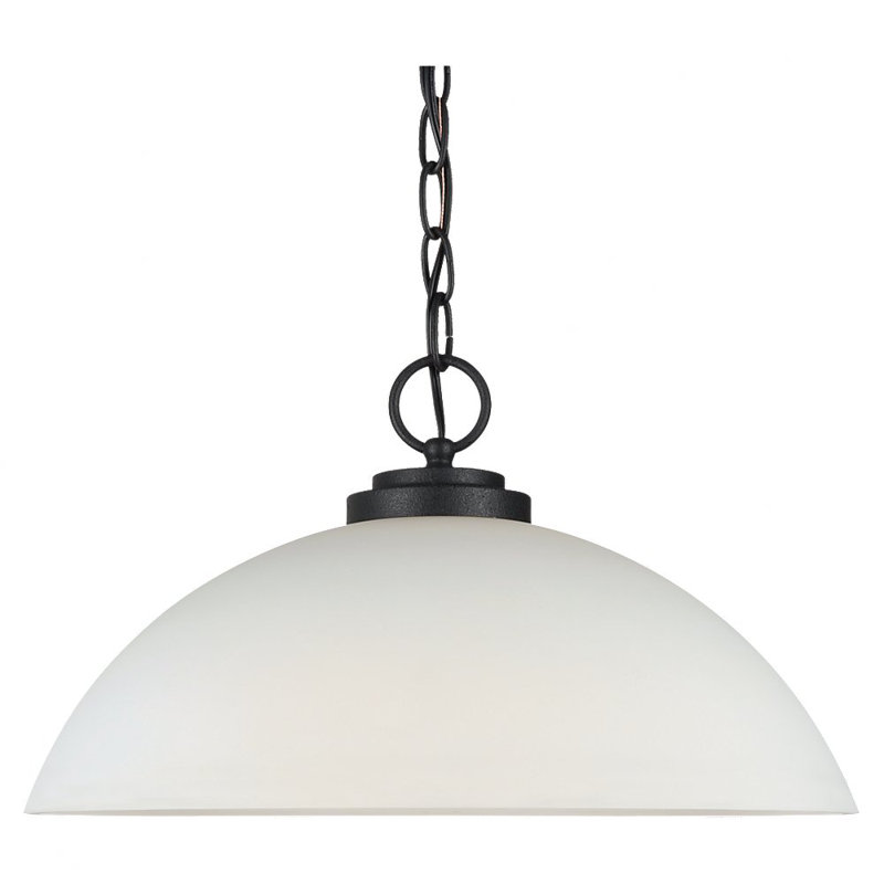 Oslo One Light Pendant from Generation Lighting , 100W Medium, Midnight Black, No
