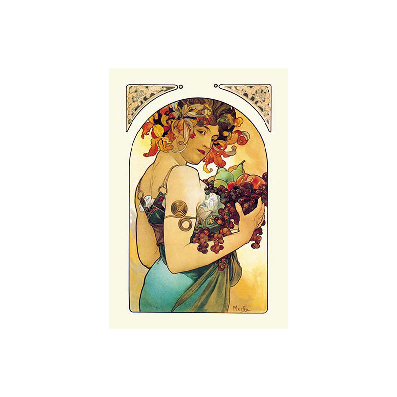 Fruit par alphonse mucha-impression, H 66 po x l 44 po x P 1,5 po